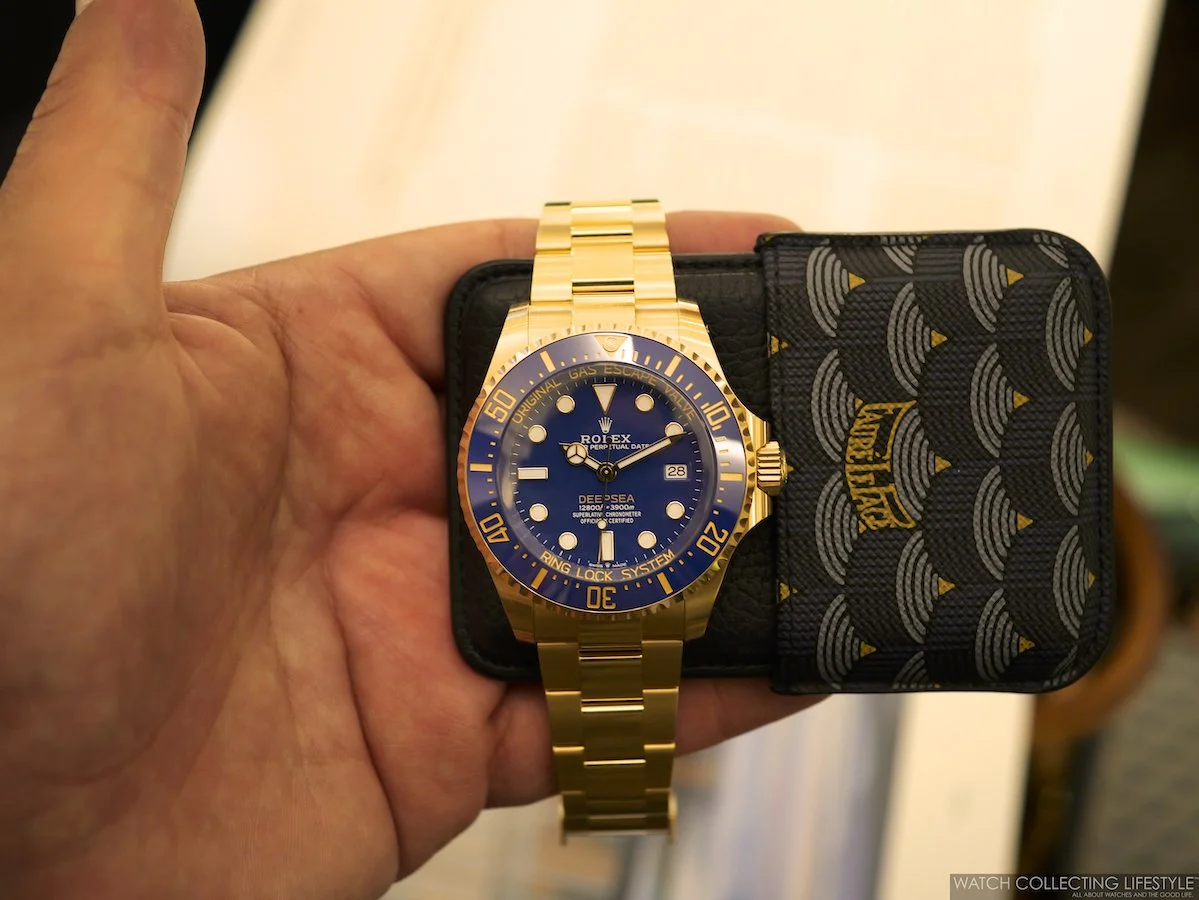Gold and blue watches sale